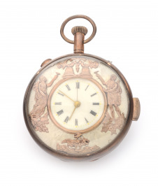 Pocket watch with allegorical figures, quarter repeating
