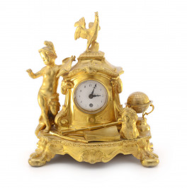 Table clock with allegory of sciences