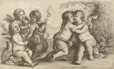 Kind Jesus, hl. Johannes und Cherubinen [Wenceslaus Hollar (1607-1677)]