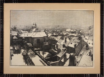 Ansicht von St.-Nikolaus-Kirche auf Prager Kleinseite [František Kobliha (1877-1962)]