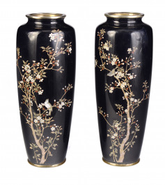 Japan, [A Pair of Cloisonné Vases]