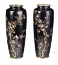 Japan, [Paar Vasen cloisonné]