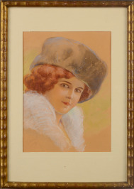 Lady in a Fur Har [Karel Šimůnek (1869-1942)]