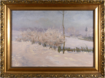 Zimní ráno u osady [František Kaván (1866-1941)]