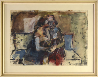 Kiss and A Figure by a Tree [Jindřich Tockstein (1914-1975)]