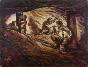 Trojice obrazů - horníci [Antonín Hála (1895-1952)]