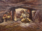 Three Paintings - Miners [Antonín Hála (1895-1952)]