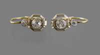 Gold Earrings with Brilliant Cut Diamonds []