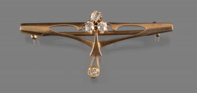 Gold Brooch with Diamonds