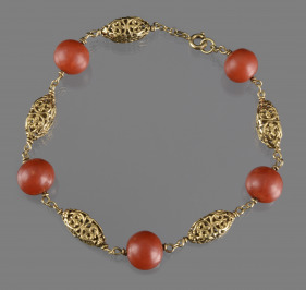 Gold Bracelet with Corals