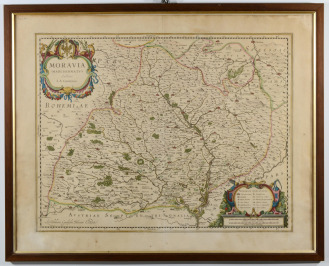 Mapa Moravy [Jan Amos Komenský (1592-1670), Willem Janszoon Blaeu (1571-1638)]
