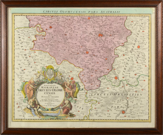 Dvojdílná mapa olomouckého kraje  [Johann Christoph Müller (1673-1721), Johann Baptist Homann (1664-1724)]