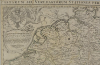 Map of German Post Offices "POSTARUM SEU VEREDARIORUM STATIONES PER GERMANIAM ET PROVINCIAS ADIACENTES" [Johann Baptist Homann (1664-1724)]