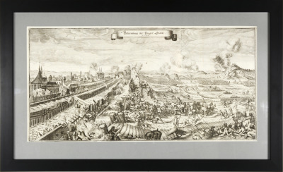 Siege of Prague by Swedish Troops in 1648 [Karel Škréta (1610-1674), Matthäus Merian (1593-1650)]