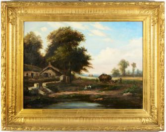 Landscape with Hay Bales [Louis - následovník GUY (1824-1888)]