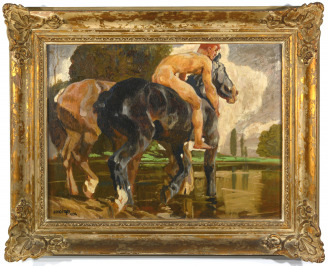 Bathing Horses [Ludvík Vacátko (1873-1956)]