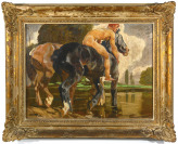 Koupání koní [Ludvík Vacátko (1873-1956)]