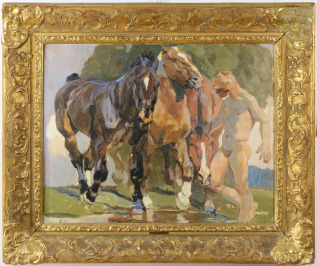 Bathing Horses [Ludvík Vacátko (1873-1956)]
