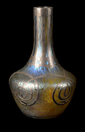 Jugendstil Vase mit Galvanoplastik