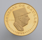 Zlatá pamětní mince 10 000 Franků - 10. výročí nezávislosti / Prezident De Gaulle []
