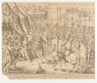 Jindřich z Valdštejna s 24 syny před králem Přemyslem Otakarem II. [Daniel Wussin (1626-1691), Karel Škréta (1610-1674)]
