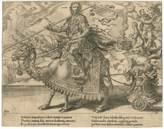 Izákův triumf z cyklu Patientiæ Triumphus [Dirk Volkertsz Coornhert (1522-1590), Maarten van Heemskerck (1498-1574)]