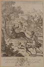 Iulus loví Tyrrhova jelena (Vergilius: Aeneis, kniha VII.) [Václav Hollar (1607-1677) Francis Cleyn (1589-1658)]