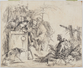 Gespräch mit dem Tod aus dem Zyklus Vari Capricci [Giovanni Battista Tiepolo (1696-1770)]
