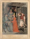 Der Bandelkrämer, Die Bürgersfrau, Die Fleischhauerinn mit ihrem Knechte [Georg Emanuel Opitz (1775-1841)]