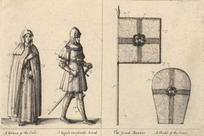 Oděvy a insignie členů Kristova řádu [Václav Hollar (1607-1677)]