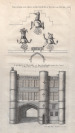 Ilustrace s náhrobky a architekturou [Václav Hollar (1607-1677) Richard Hall]