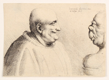 Zwei Karikaturen [Wenceslaus Hollar (1607-1677), Leonardo da Vinci (1452-1519)]