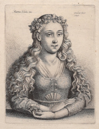Mädchen mit Eichenkranz [Wenceslaus Hollar (1607-1677), Martin Schongauer (1448-1491)]