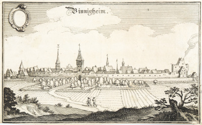 6 Veduten der deutschen Städten aus der Arbeit "Topographia Germaniae" [Matthäus Merian (1593-1650)]