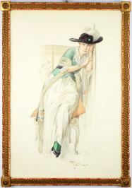 Dame in schwarzem Hut [Fernand Toussaint (1873-1956)]