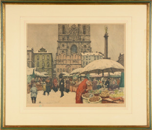 Nikolausmarkt auf dem Altstädter Ring in Prag [František Tavík Šimon (1877-1942)]