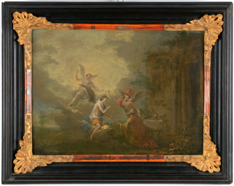 Abraham und drei Engel, Szene aus Genesis 18,1 - 19 [Norbert Grund (1717-1767)]