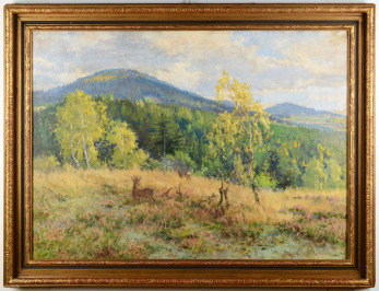 Landscape with a Deer [Vilém Trsek (1862-1937)]