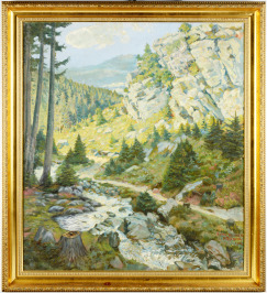 Mountain Landscape with a Stream [Ernestina (Tina) Jelinek - Prisching (1880-1962)]