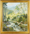 Horská krajina s potokem [Ernestina (Tina) Jelinek - Prisching (1880-1962)]