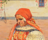 Děvče s čepákem v ruce [Joža Uprka (1861-1940)]