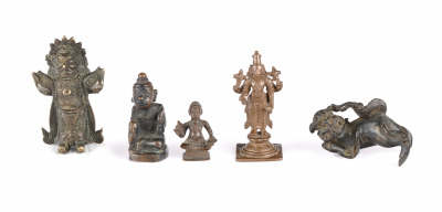 Five Bronze Miniature Statues