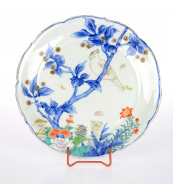 A Plate with Flowers and Birds