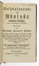Vier wissenschaftliche Publikationen [Abraham Gotthelf Kästner (1719-1800)]