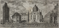 Krönungsprozession von Maria Theresia in Prag [Johann Andreas Pfeffel (1674-1748) Jan Josef Dietzler (1694-1744)]