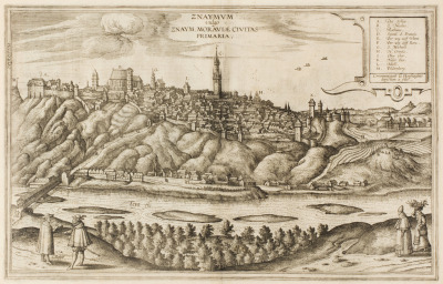 Veduta Znojma [Joris Hoefnagel (1542-1600), Jacob Hoefnagel (1573-1630)]