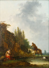 Krajina s jezdcem a poutníky [Adriaen van de Velde (1636-1672)]