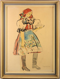 A Girl in a Folk Costume [Vladimír Vašíček (1919-2003)]