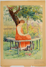 Duška im Garten [Rudolf Šoupal (1876-1950)]