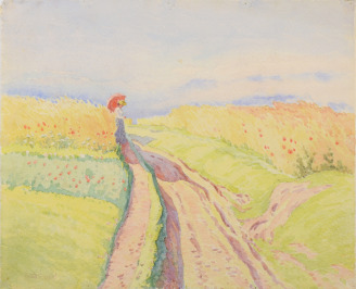 Dame mit rotem Sonnenschirm [Rudolf Šoupal (1876-1950)]